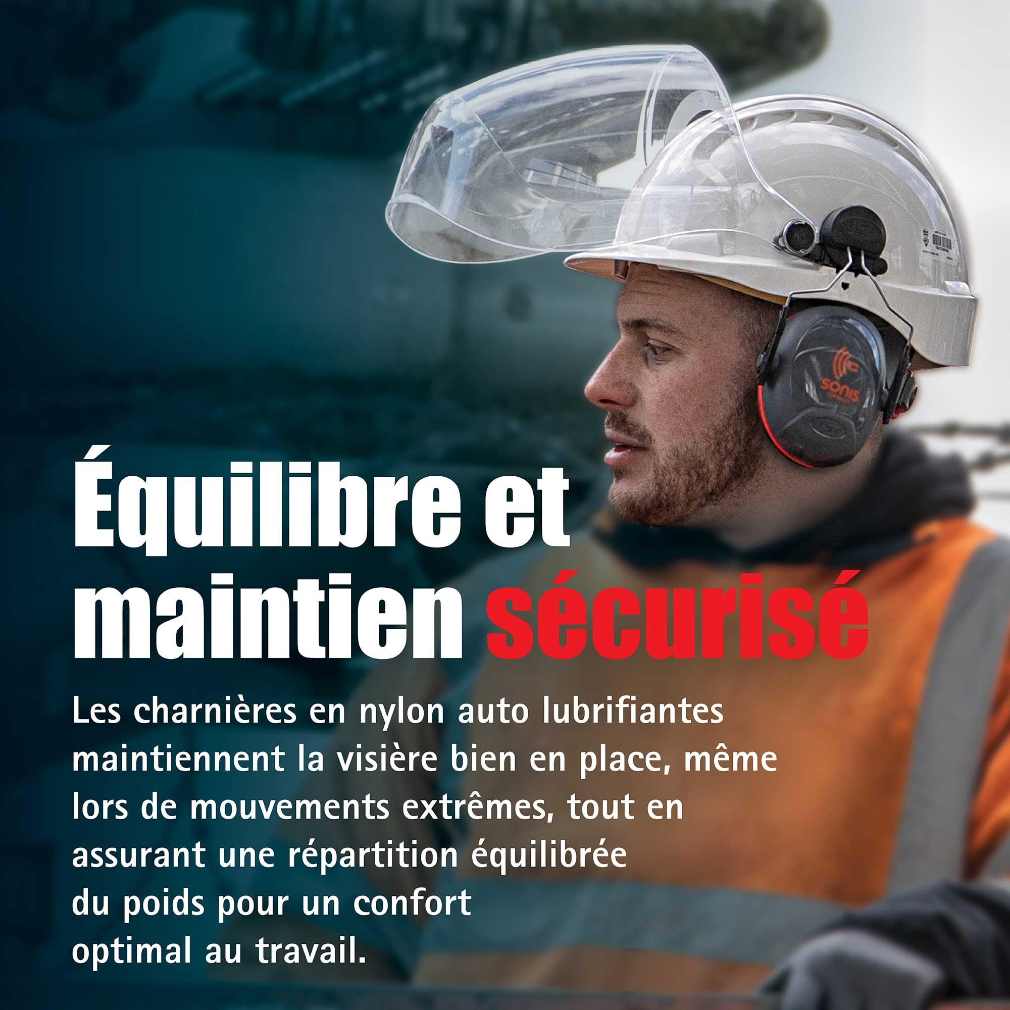 JSP EVOGuard C1 Visière Transparente Polycarbonate pour BTP et Industrie | Visière polycarbonate transparente avec protection UV et anti-impact. Compatible JSP EVO. EN 166 & EN 170.