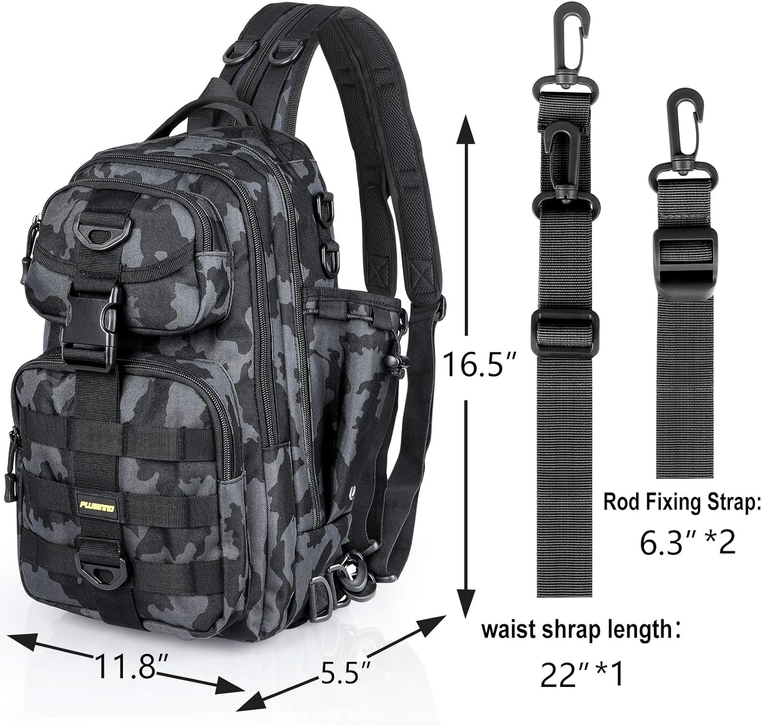PLUSINNO Fishing Tackle Backpack Storage Bag，Fishing Gear Bag，Water-Resistant Fishing Backpack with Rod Holder : Sports & Outdoors