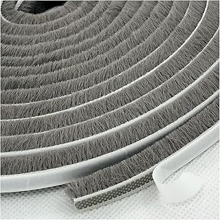 Weather Stripping Brush for Sliding Windows/Doors Frame Side,Pile Self Adhesive Weatherstrip Seal Strip Sealer Draft Stoppers (16.5ft x11/32 x 3/16 Brush inch, Grey)