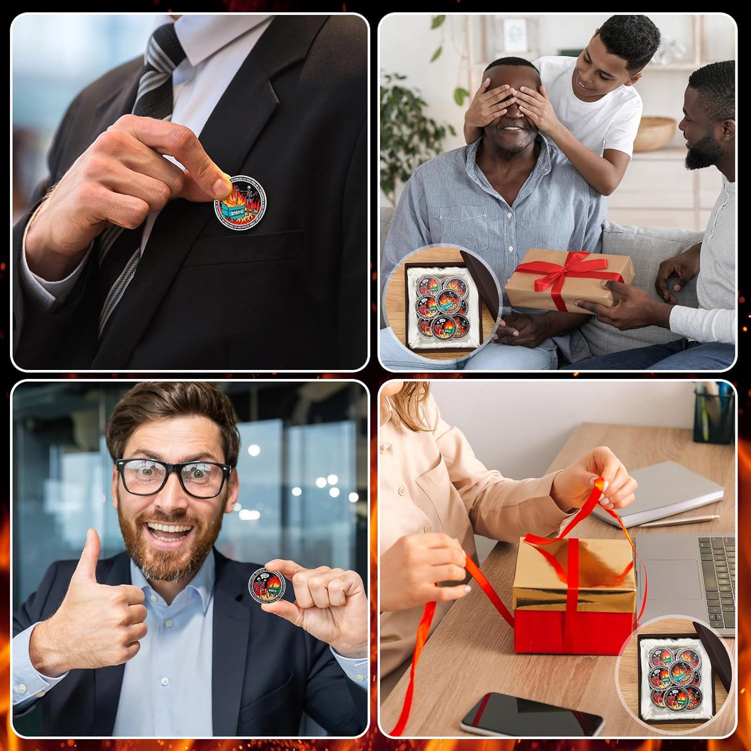 Liliaafar 30 Pcs Skull Dumpster Fire Challenge Coins Double Sided The Strongest Steel is Forged Dumpster Fire Desk Accessories Staff Appreciation Gifts for Employee Team Coworker Firefighter