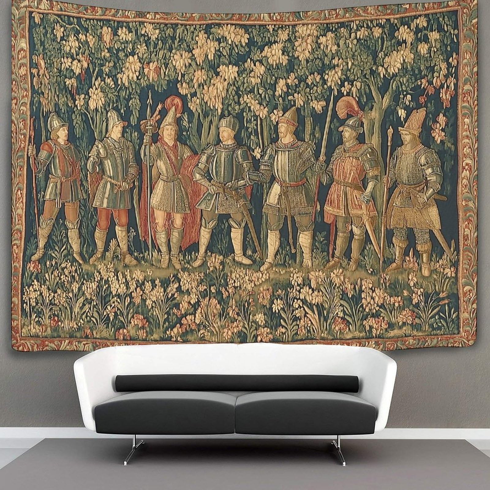 Medieval Tapestry Figure Painting Tapestry,knight Wall Hanging,Wall Art for Bedroom Aesthetic Home Decoration for Living Roombedroom 70cmx100cm