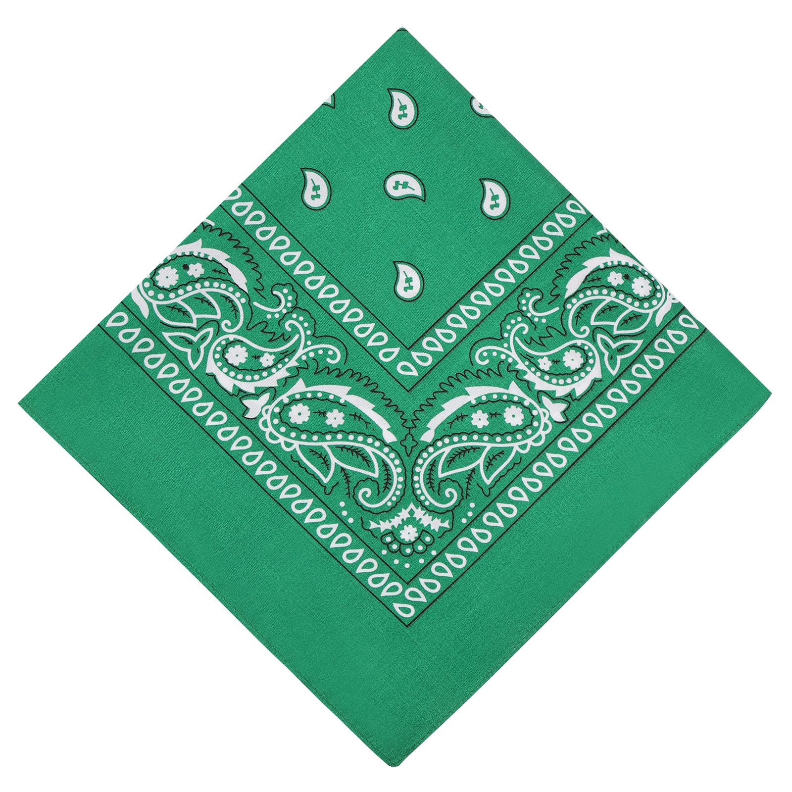 Aomig Bandana Halstuch Biker Damen Herren Nickitücher Kopftuch Halstuch Unisex Tuch Bindetuch Headwear Haar Schal Paisley Muster Halstücher Bandana Ansatz Haartuch Taschentuch Dunkelgrün (55 * 55cm)