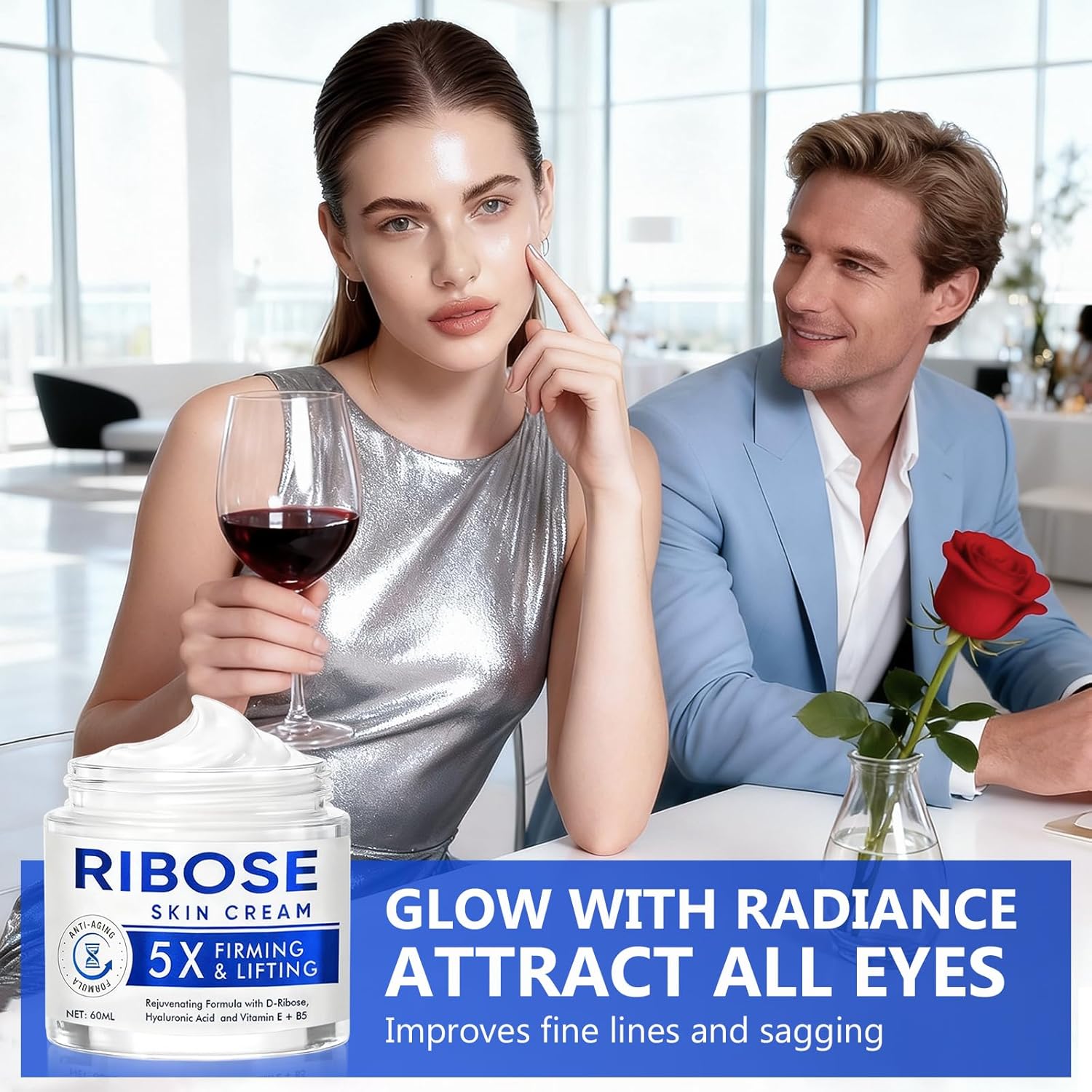 ARIOS D-Ribose Cream, Anti-Aging Moisturizing Cream, Deep Hydration & Skin Firming for All Skin Types, Collagen & Elastin Support, Smooth Fine Lines & Wrinkles - Image 2