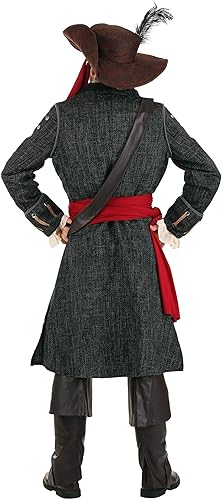 Miniatura 9 de Disfraz de pirata de barba negra para adultos, disfraz de capitán Swashbuckler negro de alta mar para Halloween