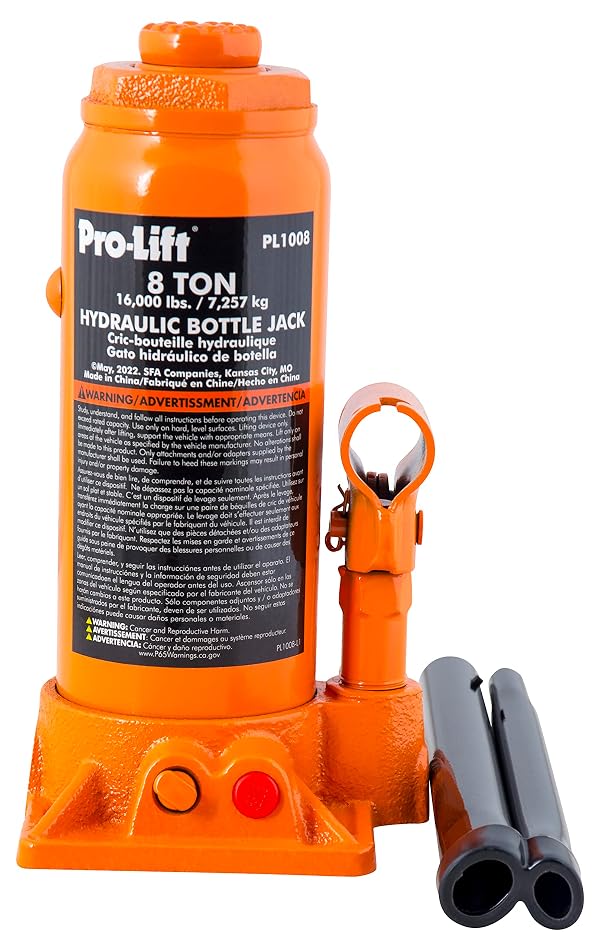 Pro-Lift 8 Ton Hydraulic Bottle Jack - Portable Car Jack 16000 Lbs Capacity with Pump Handle for Car Sedans SUV by Pro-LifT - Used condition - US$23.01