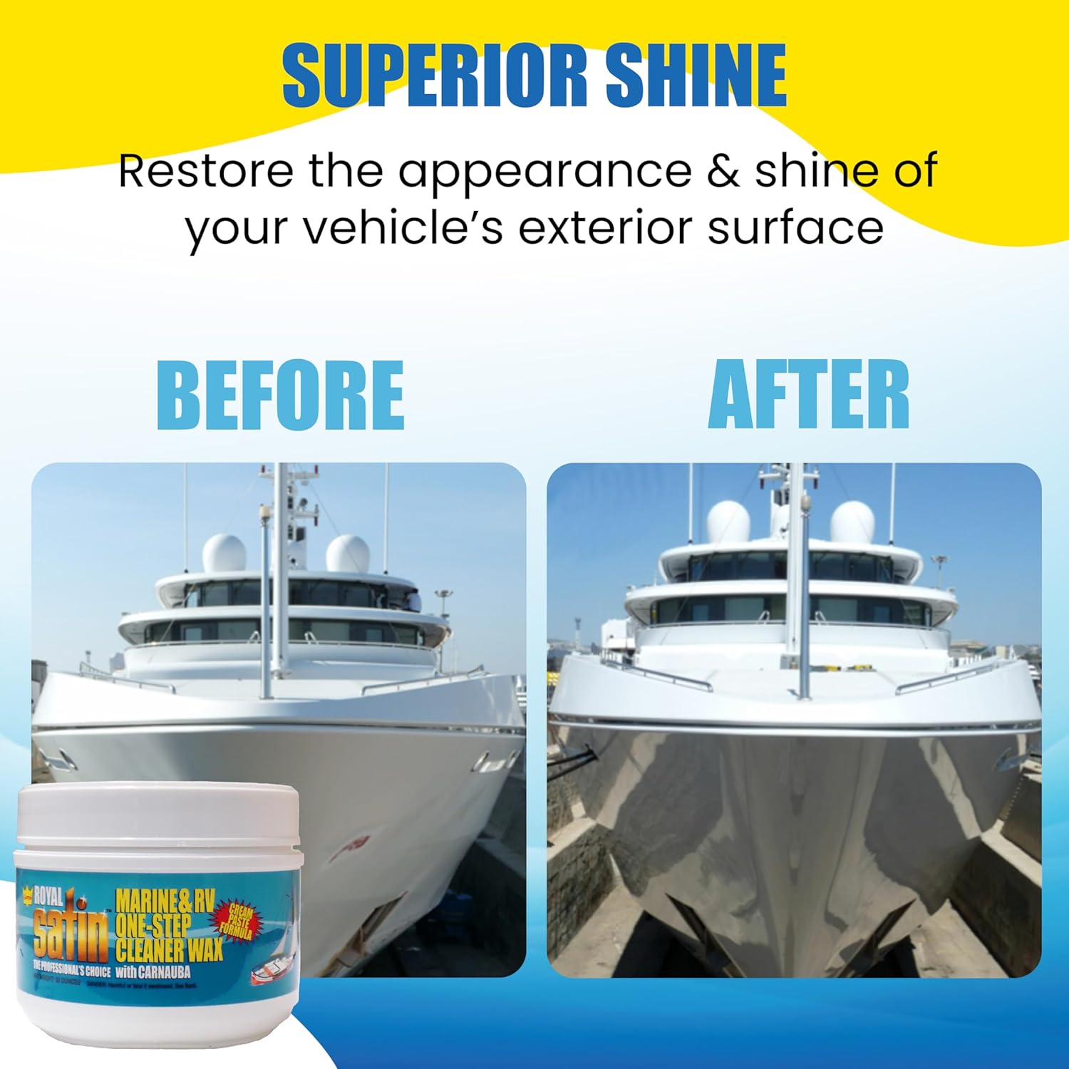 Garry's Royal Satin Marine & RV ONE STEP Cleaner Wax (1 Quart)