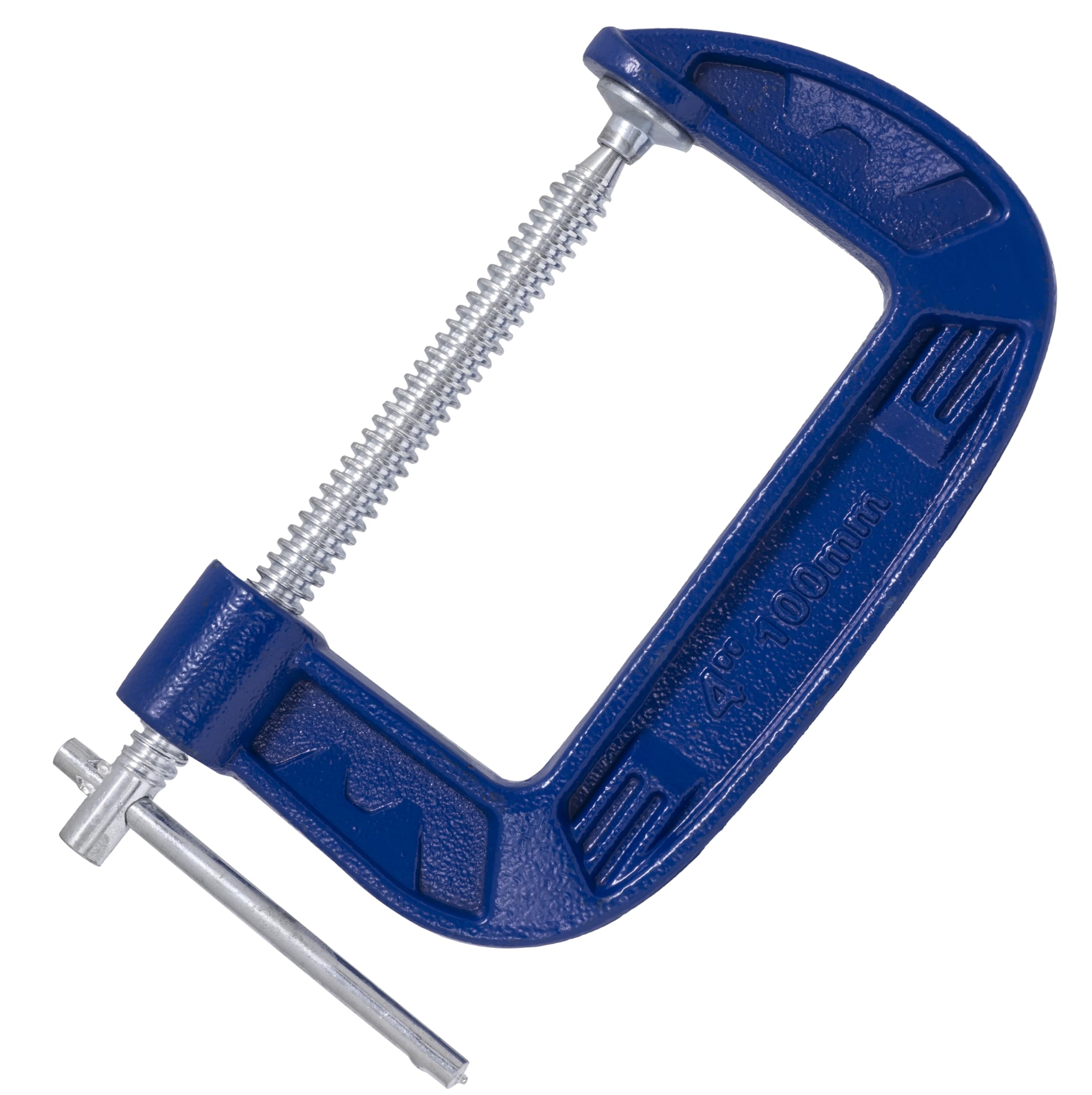 AERZETIX - C68477 - Clamp in shape ''G'' 100 mm - in steel - blue color - carpenter mounting vise clamping fixing fixing gluing construction work