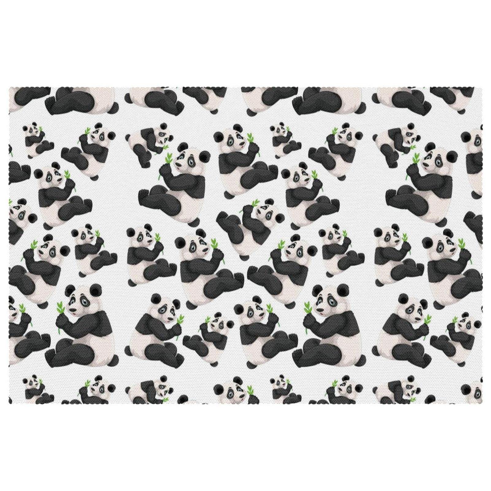 Set de table panda antidérapant lot de 6 lavable résistant à la chaleur pour enfants