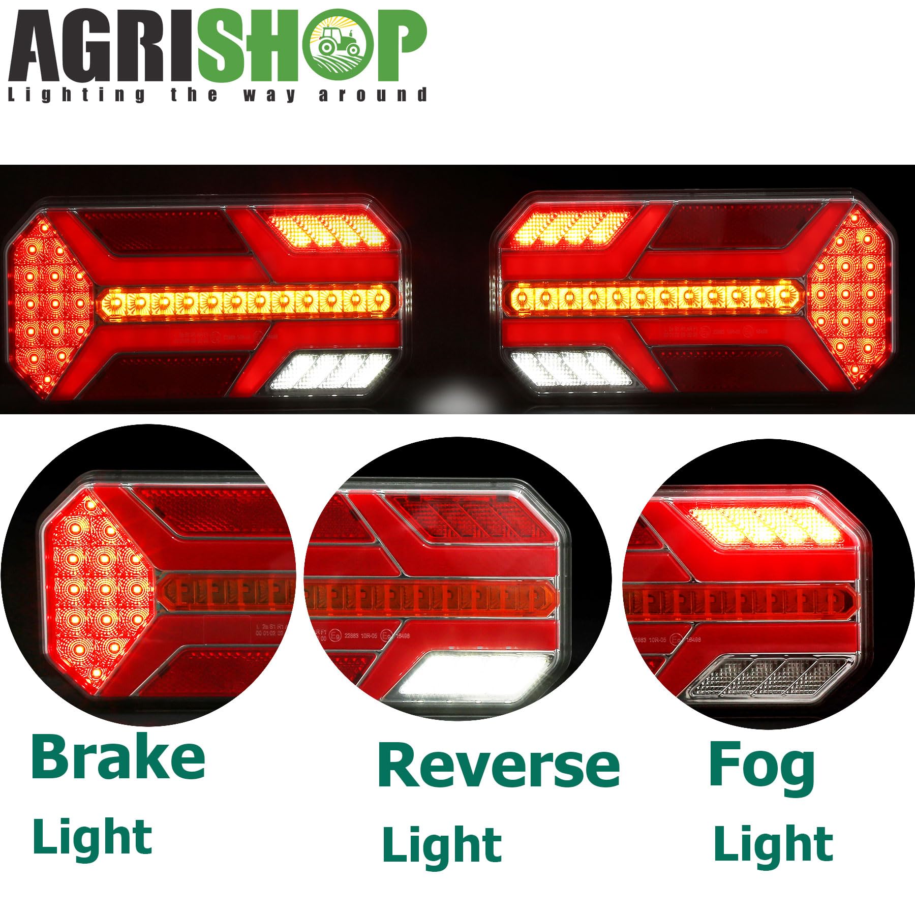 Pilotos Traseros Remolque 12/24v Led Homologado,7Funciones 2pcs Kit Luces Traseras Piloto Trasero Remolque Camión Van Caravan Pilotos Traseras Remolque Tractor Impermeable Sumergible