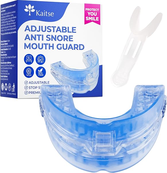 Anti Snoring Devices for Sleep: Adjustable Snoring Solution - Essentials for men obese snorers aged 20-45 - Medium size(Water Blue) - 1