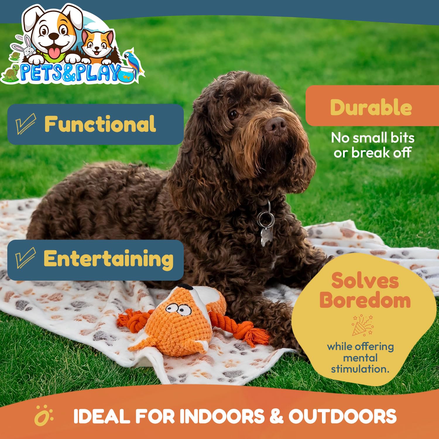 Pets & Play Welpen-Starter-Set, alles in einem, hochwertige Gesundheits-, Spiel-, Fellpflege- und Reiseartikel für neue Welpenbesitzer, 17 wichtige Haustierpakete, perfektes Startergeschenk für neue