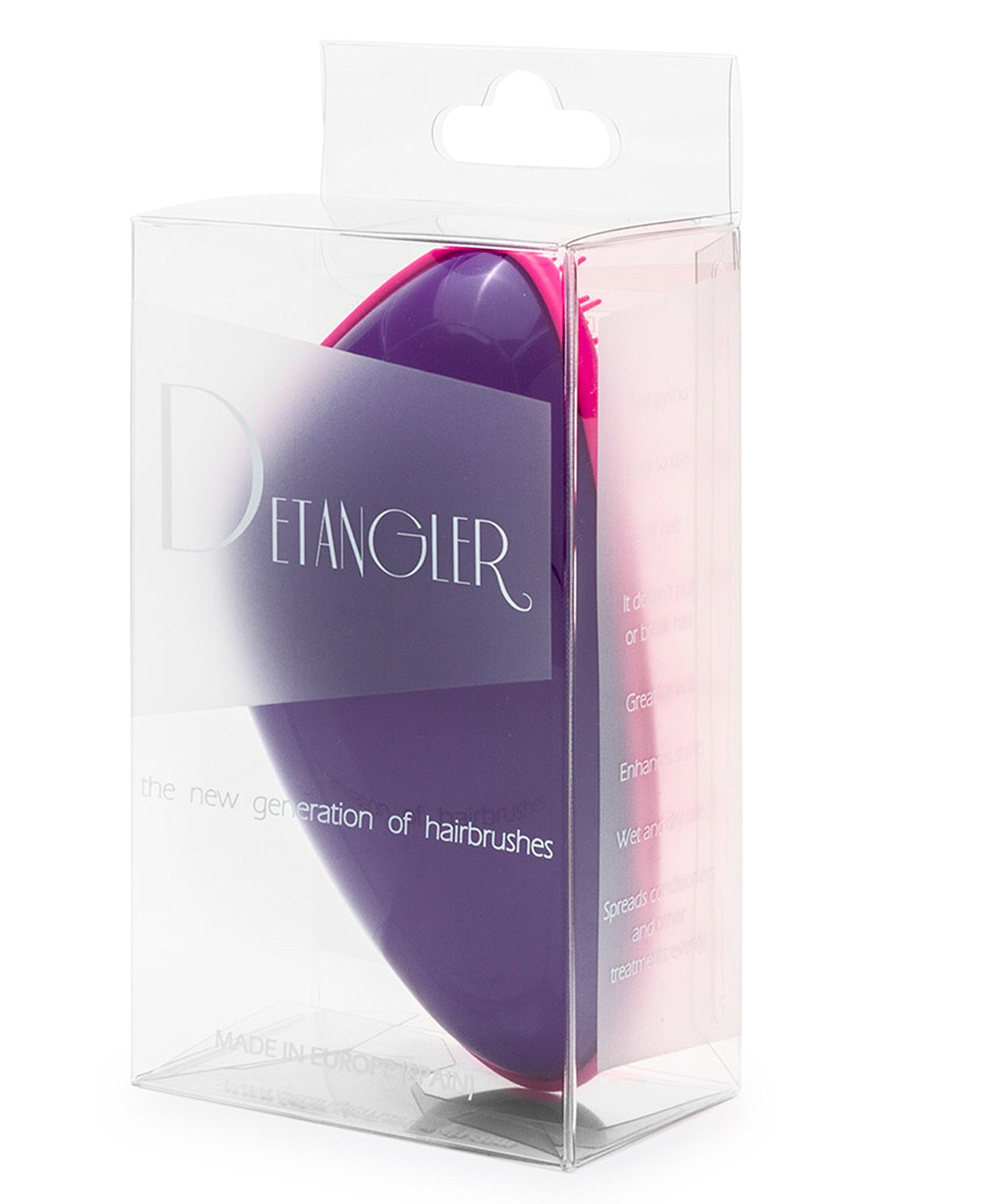 DETANGLER purple + fuchsia detangling hairbrush. Original size, 13,4 cms largo x 7,8 ancho x 4,5 alto - Image 3