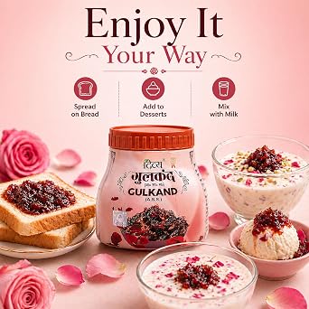 Patanjali Gulkand 400g / 0.88 lb | Traditional Rose Petal Preserve | Sweet Flavorful Spread for Desserts, Paan, and Refreshing Recipes