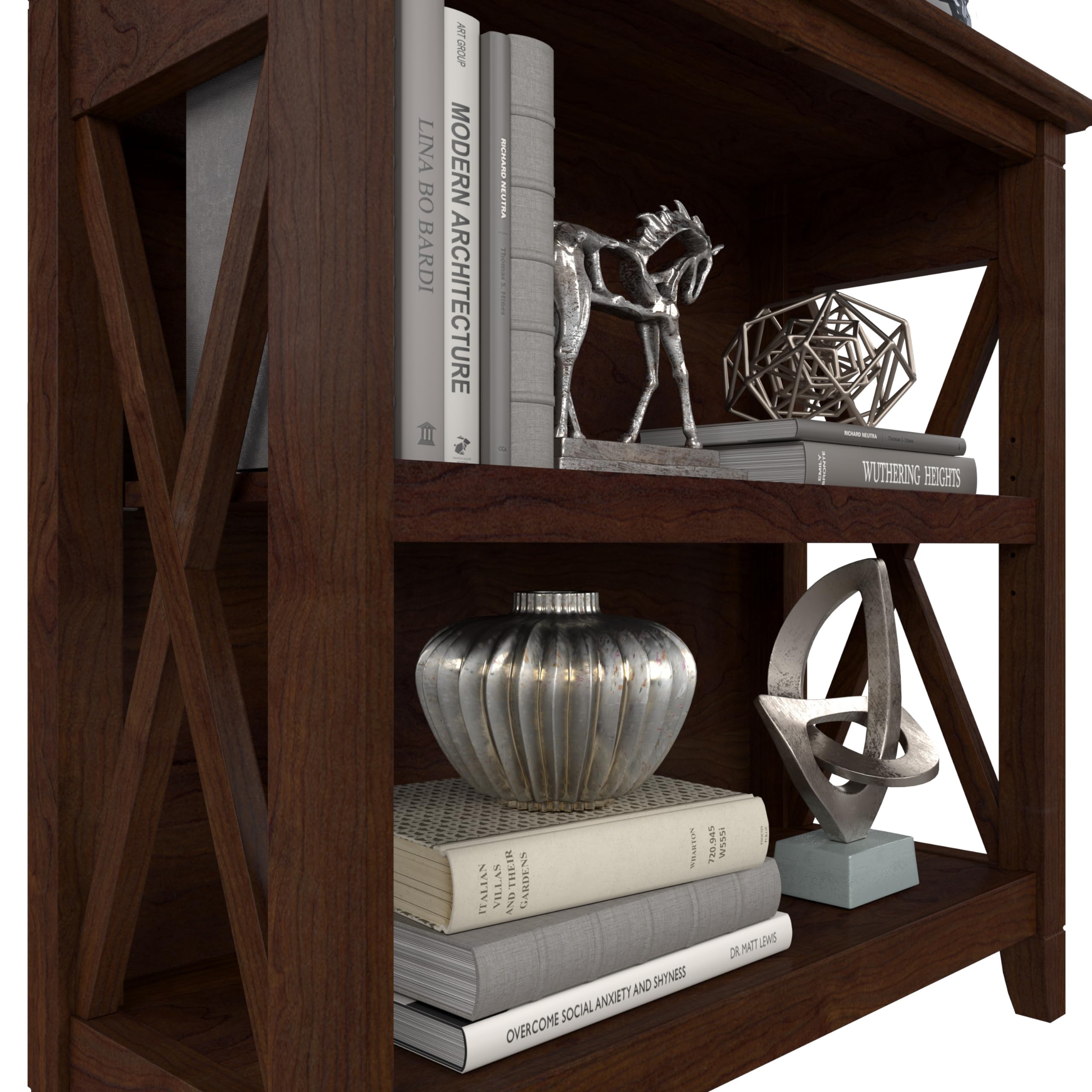 Libreria Key con 5 ante e ripiani colore cashmere 84x34x175H – Ordine e
