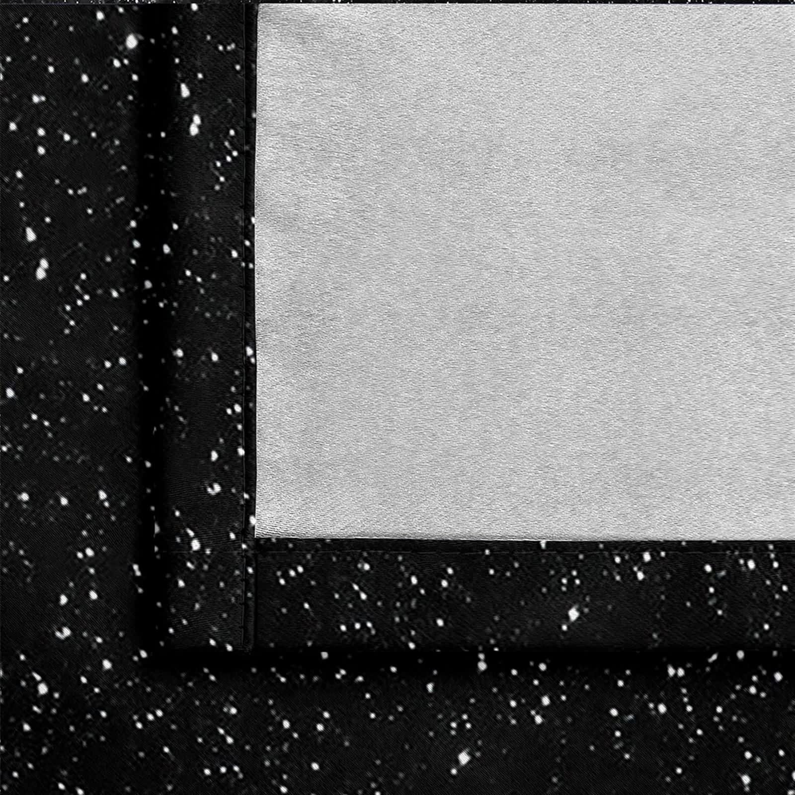 Rideau Fenetre Chambre, Rideau Occultant Cuisine Noir Blanc Polyester Ciel Étoilé 107L x 214H CM Lot de 2