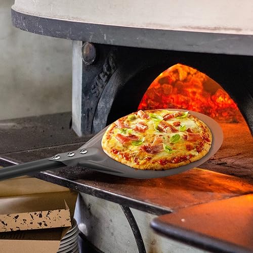 Miniatura 4 de G.a HOMEFAVOR 5 piezas de accesorios para horno de pizza, cáscara de pizza perforada de 14 pulgadas, cáscara de pizza redonda de 9 pulgadas, cepillo