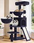 Gitelsnour Cat Tree, Cat Tower with condo, 2 Baskets, Large Platform, Scratch Board, Cat Scratching Posts for Indoor Cats, Light Gray GCT003SW