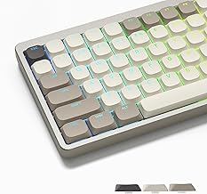 Womier Low Profile Keycaps - Shine Through PBT Key caps 60 65 75 100 Percent, Mechanical Keyboard Keycaps for Cherry Gateron MX Switches Keyboard - Khaki Grey