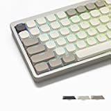 Womier Low Profile Keycaps - Shine Through PBT Key caps 60 65 75 100 Percent, Mechanical Keyboard Keycaps for Cherry Gateron MX Switches Keyboard - Khaki Grey