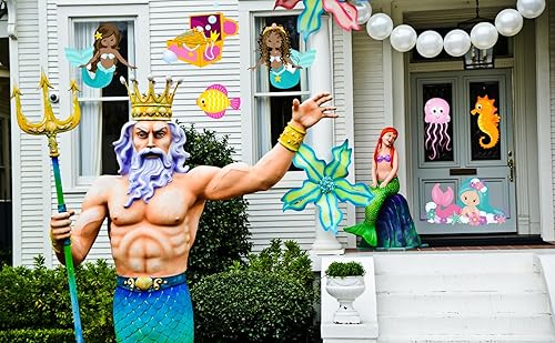 Miniatura 7 de Kit de decoración de coche para maletero o golosina, 9 piezas de decoración de Halloween, decoración de sirena para auto, garaje, arco, hogar, al