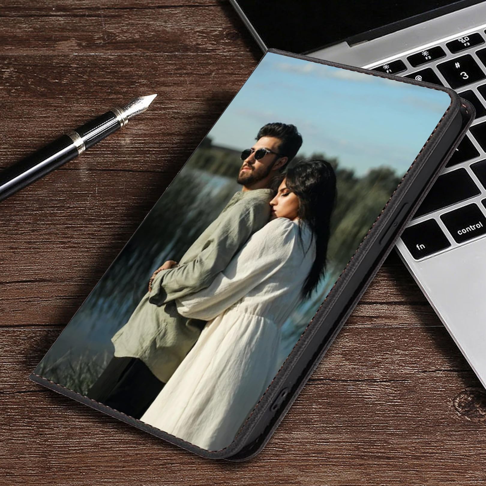 FortiCase Custodia Personalizzata per Redmi Note 10,Flip Cover in PU Pelle Premium,Supporto Slot Scheda Case,con la Tua Foto,Immagine o Testo Personalizzata Cover - White-LN4