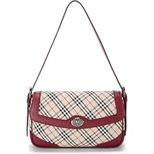Pre-loved Red House Check Jacquard Turnlock Shoulder Bag, Red