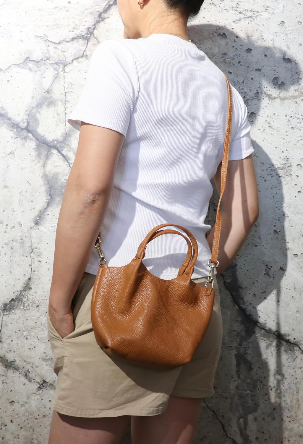 Angela G161 Elegant Women's Genuine Leather Handbag & Shoulder Bag in One 26 x 18 cm image 3