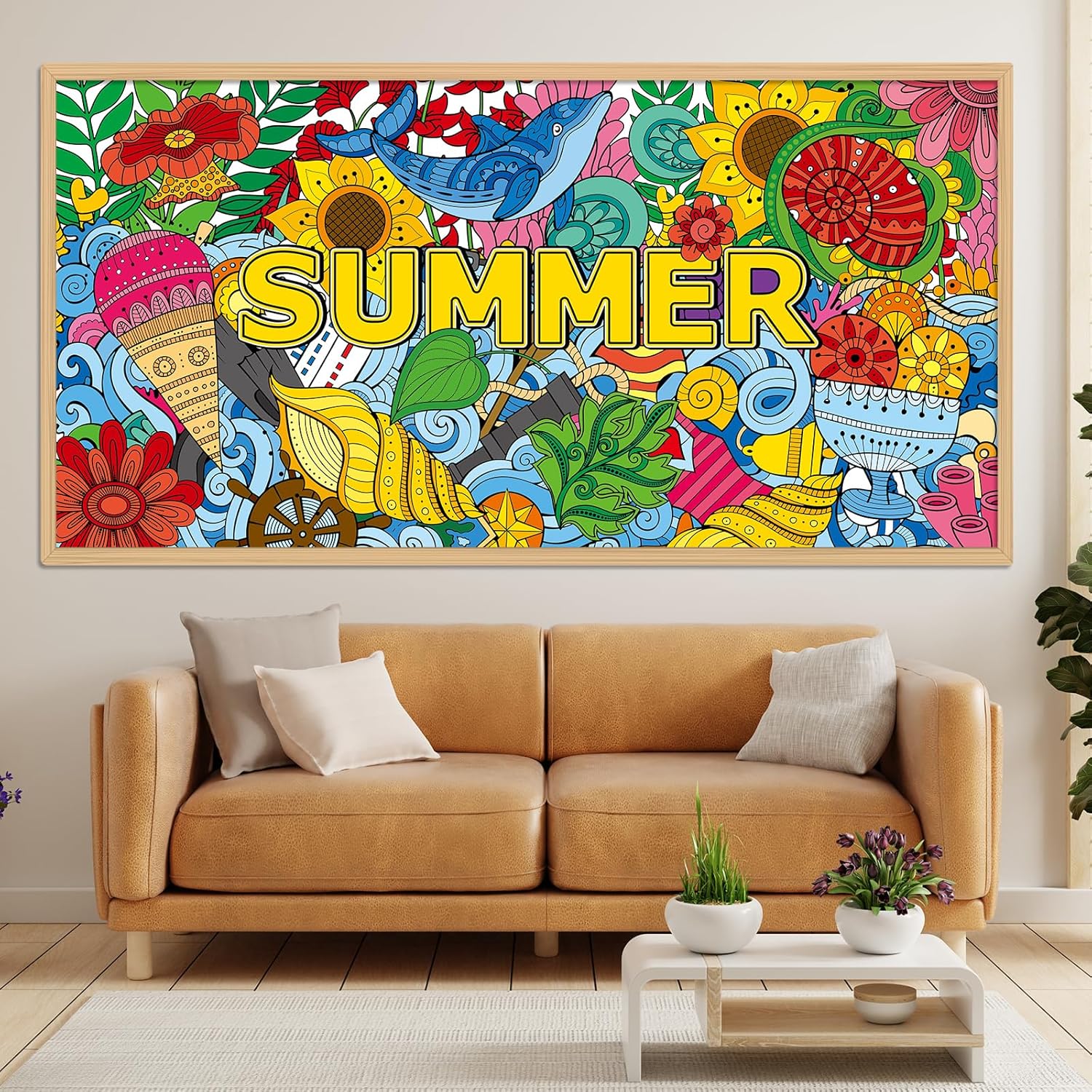 Giant Mandala Coloring Posters for Adults and Kids Jumbo Summer Coloring Tablecloth Large DIY Drawing Big Wall Pages Sheets Painting Book Art Craft Activity for Home Classroom Decor Supplies Favors