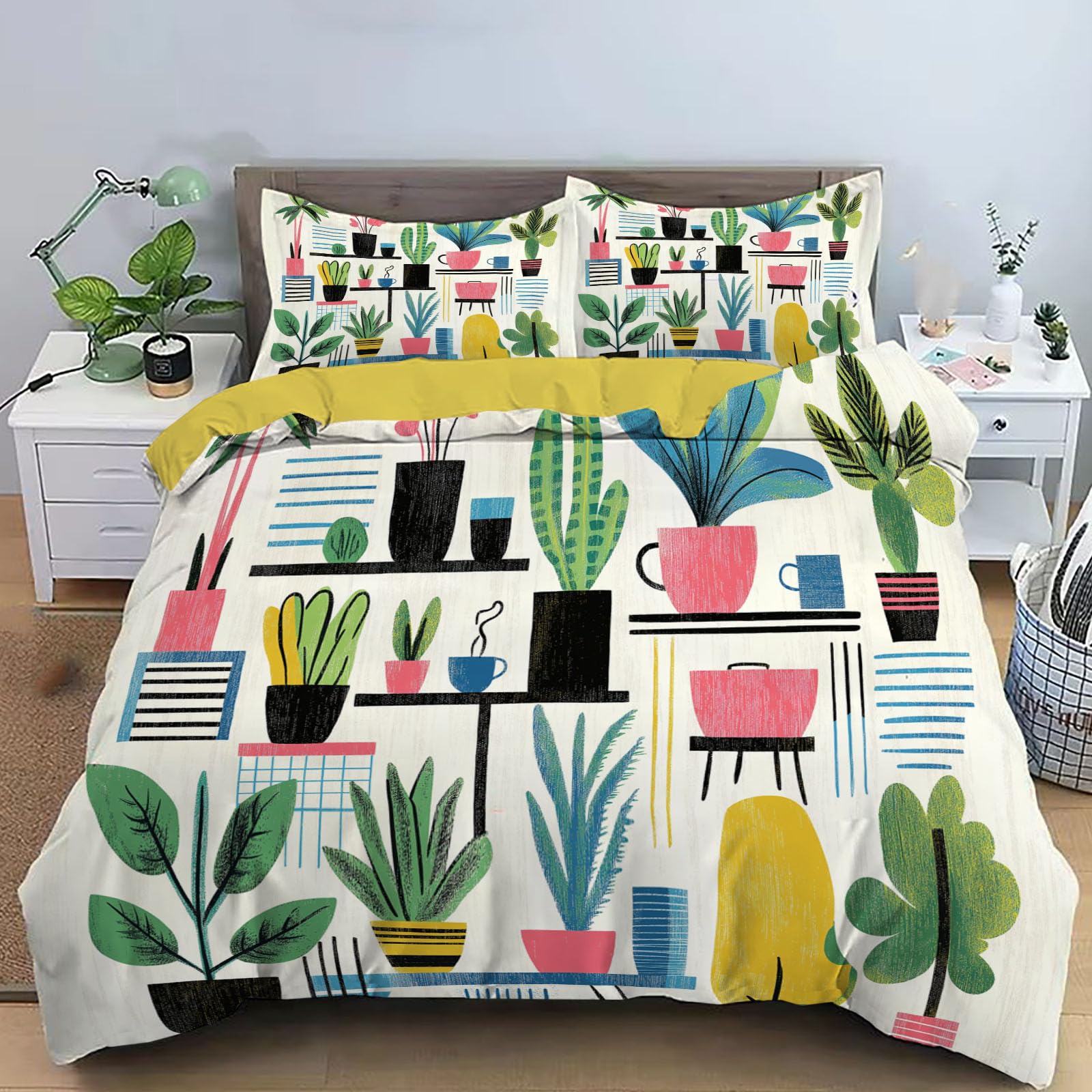 Housse de couette 220x240cm crème avec taie d'oreiller incluse