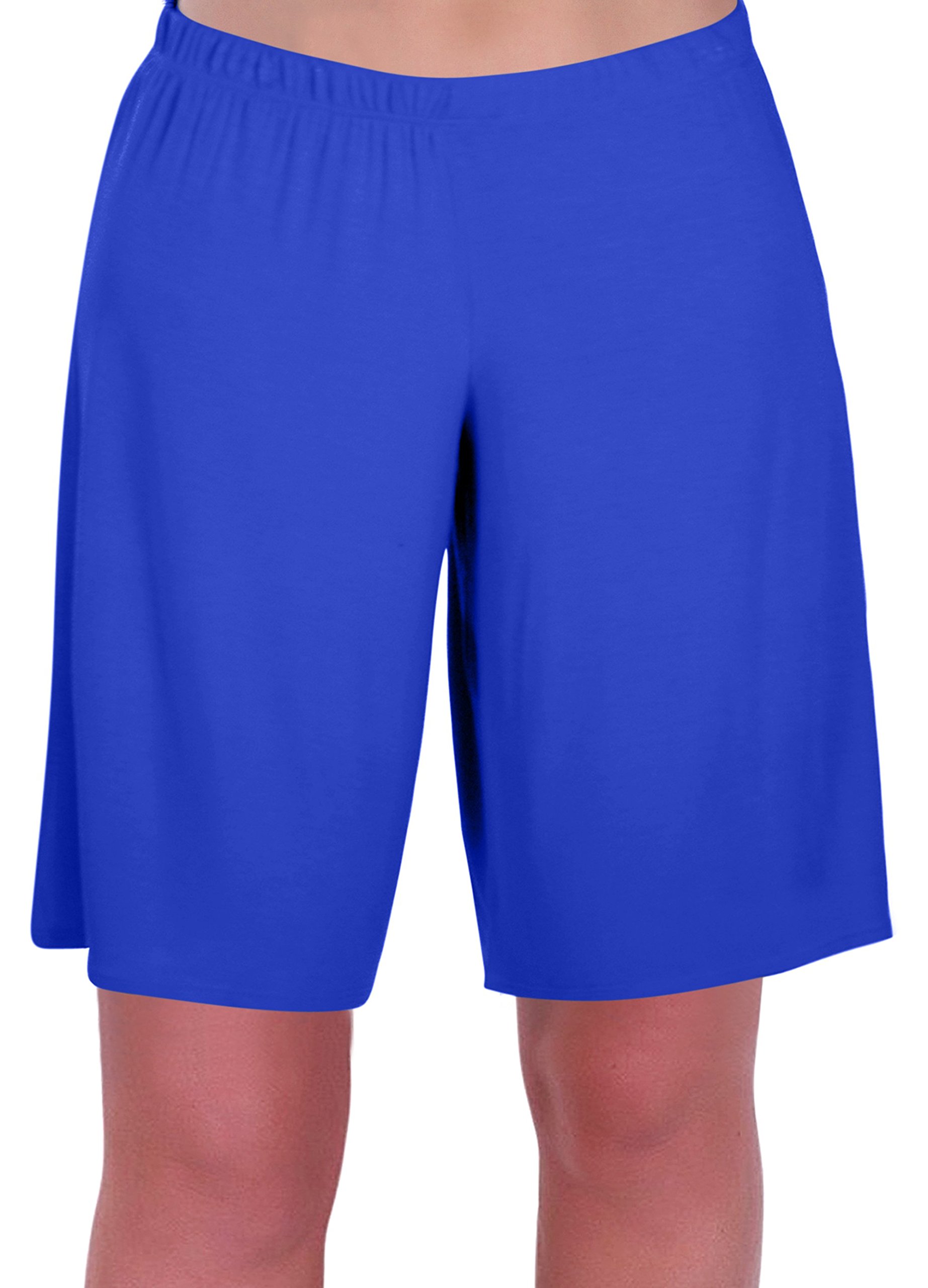 Eye Catch Women's Royal Blue Star Jersey Relaxed Comfort Elasticized Flexi Stretch Shorts Plus Sizes Size 28/30