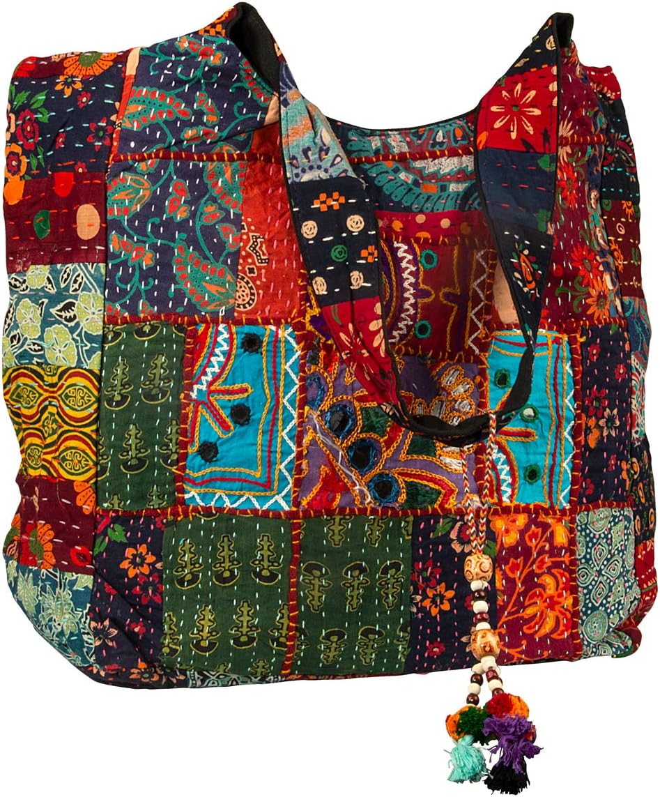 Tribe Azure Fair Trade Women's Cotton Shoulder-Handbags