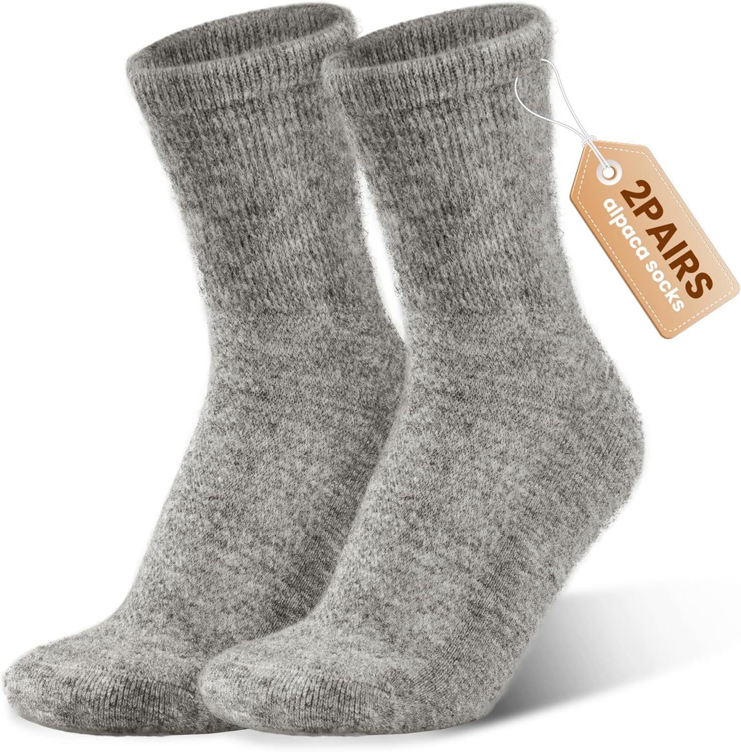 Alpaca Wool Diabetic Socks for Women - Non Binding Wide Fit,Moisture Wicking,Warm,Breathable,Seamless Toe,2 Pairs