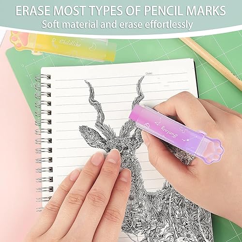 Miniatura 14 de Borrador de lápiz retráctil, lindos borradores, borrador de pata de gato, adecuado para suministros de oficina en casa y escuela, 4