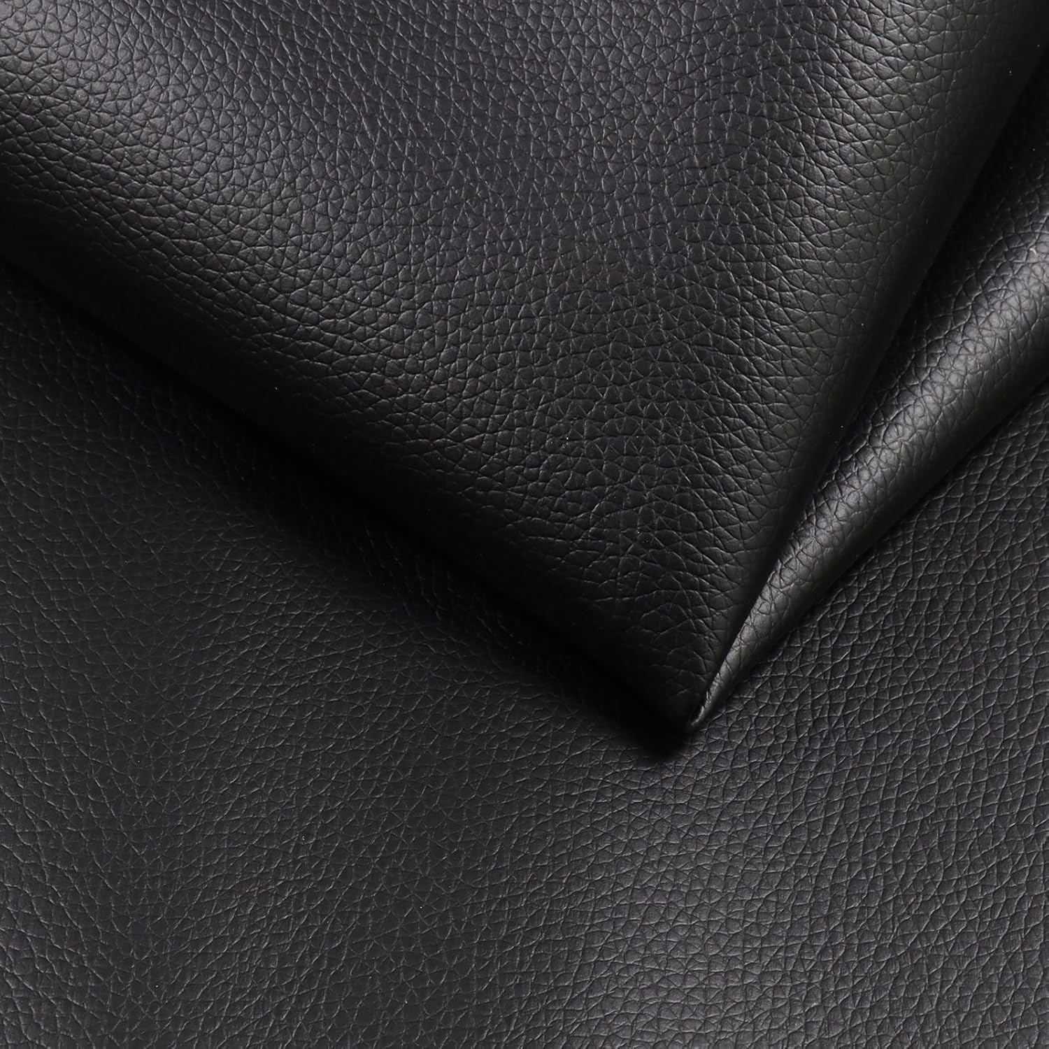 Artificial Leather Fabric Marine Vinyl Material Synthetic Fabrics Soft and Wear-Resisting Hypoallergenic for DIY Upholstery Easy to Clean (2Yard, Black)