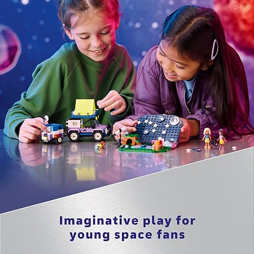 Miniatura 3 de LEGO Friends Stargazing - Vehículo de aventura de campamento, incluye 2 mini-muñecas, remolque de campamento, juguete telescopio y una figura de