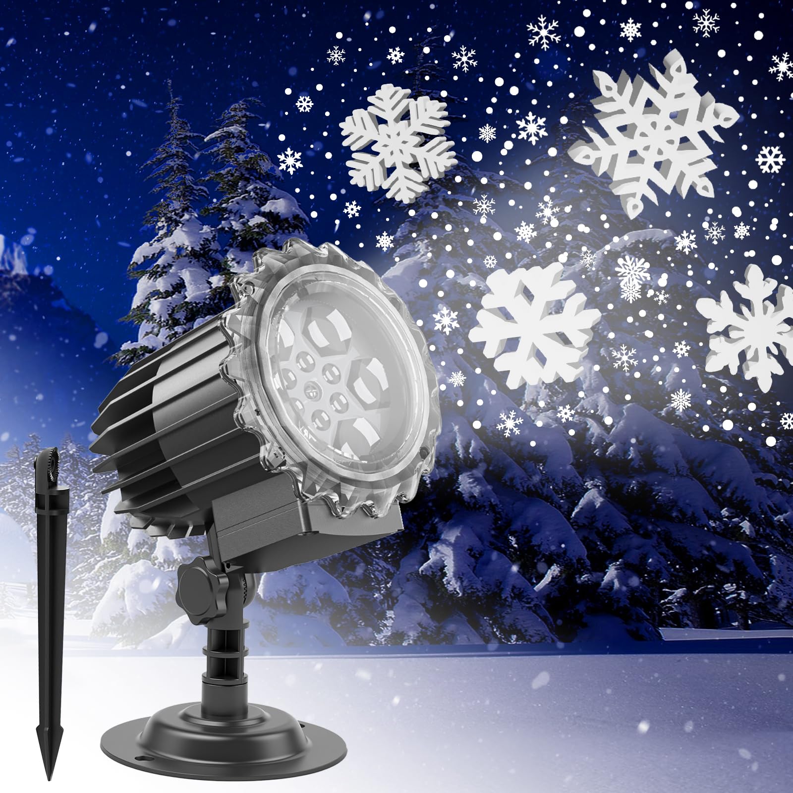 Updated Snowflake Projector Lights Outdoor,9Watts Super Brighter,Snowfall Lamp Night Light Projection,LED Christmas Projector Lights Waterproof for Xmas,New Year