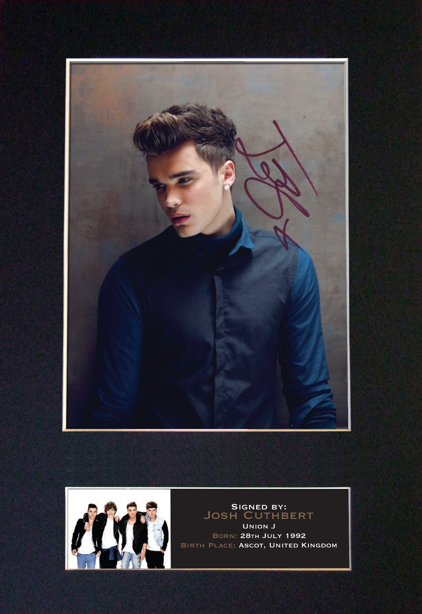JOSH CUTHBERT Union J Signed Autograph Mounted Photo Reproduction PRINT A4 Rare Perfect Birthday (297 x 210mm) #408 (Not Framed)
