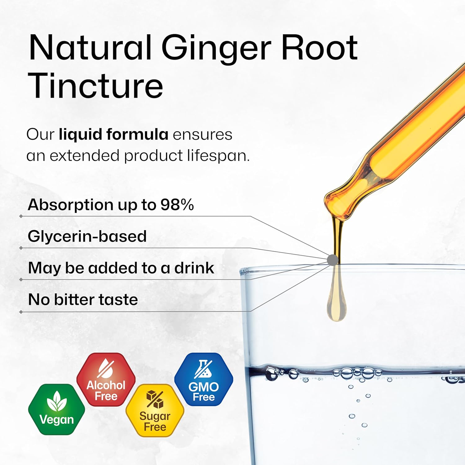BIO KRAUTER® Ginger Root - Liquid Drops Ginger Extract 655 mg per Serving 4 Fl.Oz 56-Day Supply - Pure Vegan Zingiber Officinale for Digestive Support & Daily Wellness - Alcohol & Sugar Free - Image 4