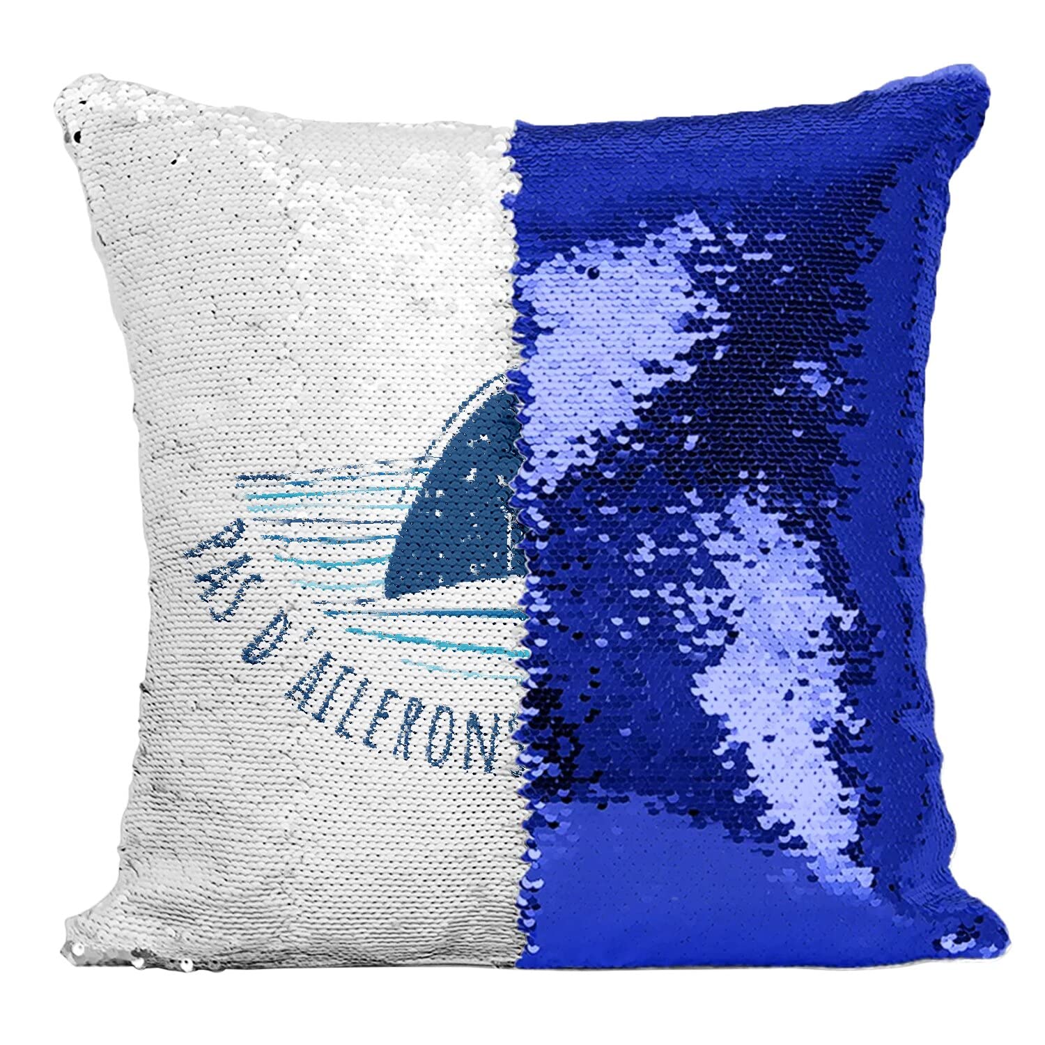 Coussin Sequin Bleu Requin pour afficher vos valeurs écologiques