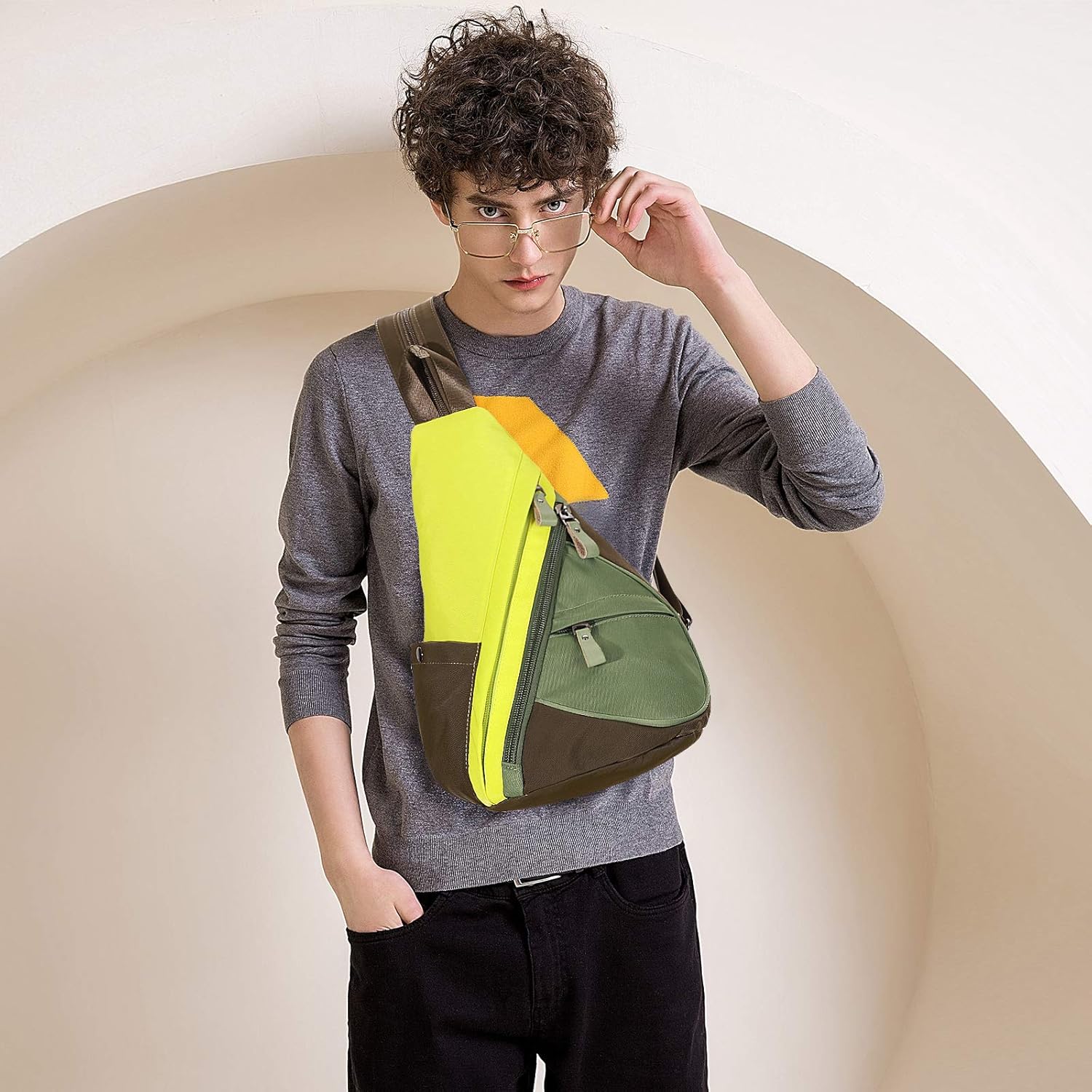 KL928 Nylon Sling Bag - Small Crossbody Backpack Shoulder Casual Daypack Multipurpose Rucksack for Men Women - Image 8