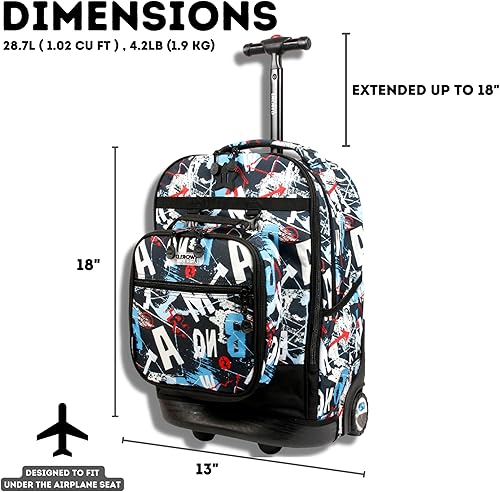 Miniatura 8 de J World New York Mochila con ruedas Duo para niños con juego de lonchera, Graffiti, talla única , Duo Kids - Mochila con ruedas y lonchera