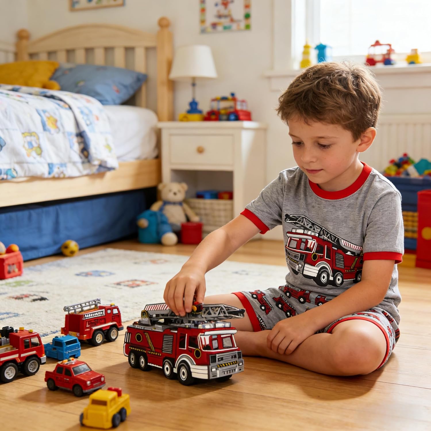 Akyzic Little Boy Short Pajamas Sets for Toddler Sleepwear Summer 2 Piece kids Pjs 2-7T - Image 4