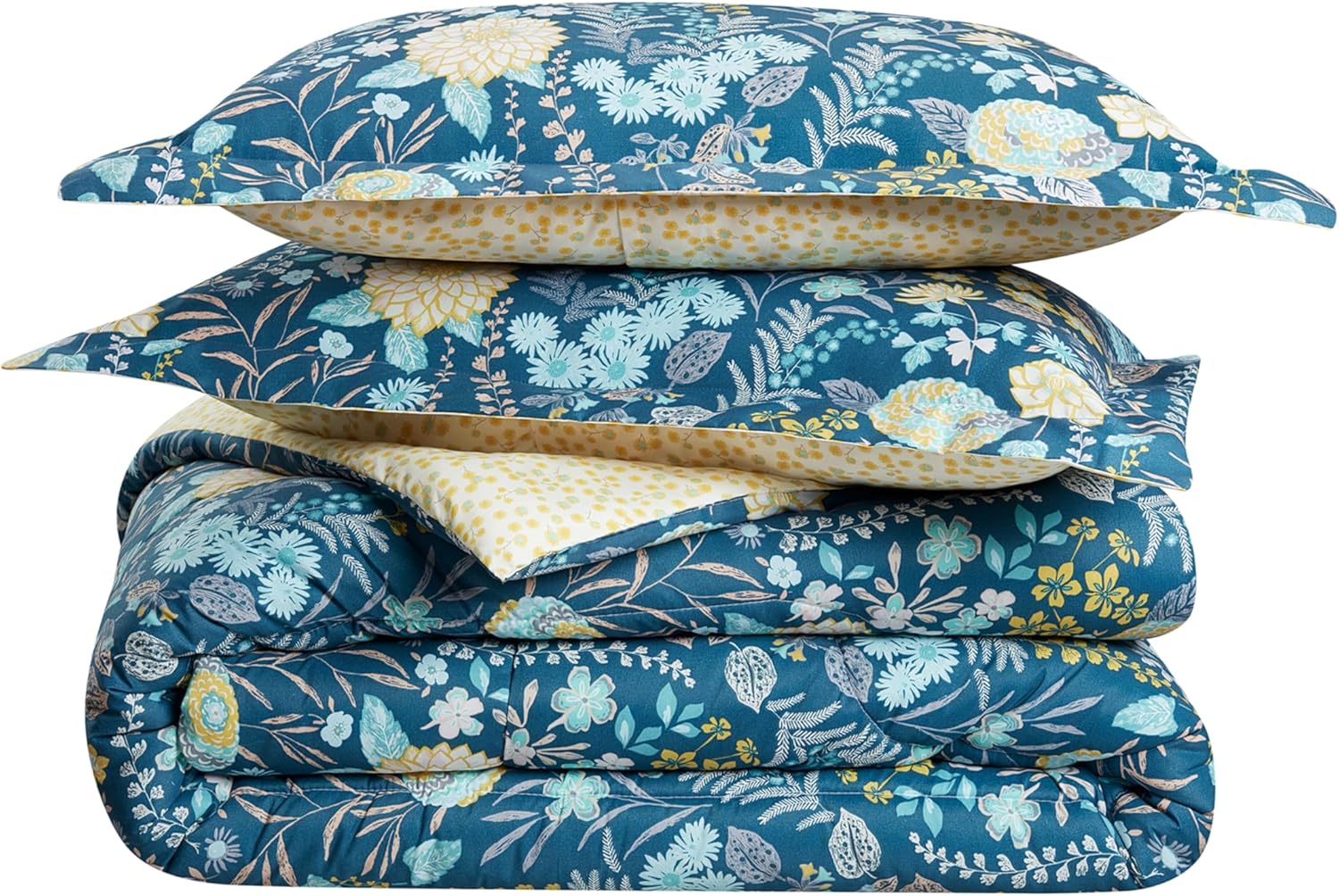 Traditions by Waverly Vintage Fiona Floral 6 Piece Pattern Bedding Set, King Comforter Set, All Season Bed Set Including Comforter, Two Shams & More, Machine Washable King Bed Set, Blue