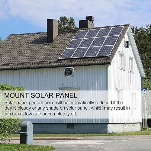 Miniatura 5 de Ventilador solar para toda la casa, panel solar de 6W, ventilador de escape de brida de tubo de 4 pulgadas, utilizado para exteriores, ventilación