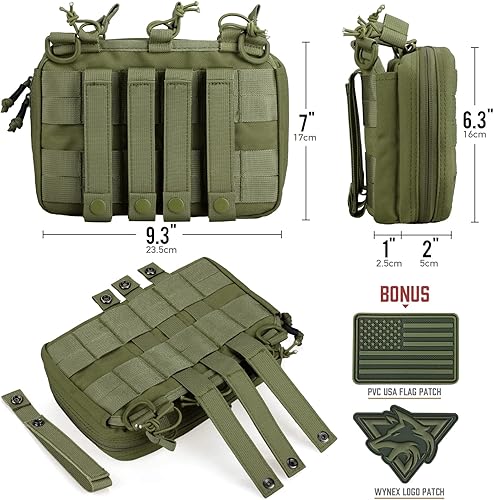 Miniatura 7 de WYNEX Bolsa táctica de administración Mag, bolsa de herramientas Molle, organizador médico EMT con triple apilador, soporte para revistas para M4