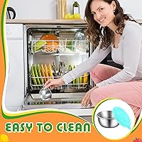 Vista 7 de 18 recipientes de aderezo de ensalada de 1.6 onzas para llevar, a prueba de fugas, reutilizables, con tapas, recipientes de acero inoxidable