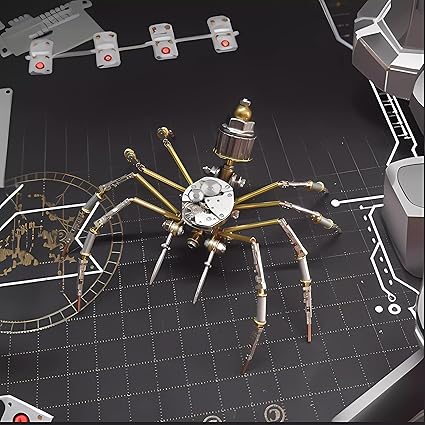Mechanical Metal DIY 3D Spider Model Insect Brass Puzzle Assembly DIY Gift Craft Hobby for Men for Family and Friends(Mechanical Spider)