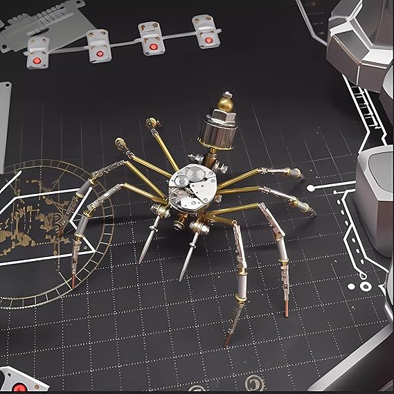 Mechanical Metal DIY 3D Spider Model Insect Brass Puzzle Assembly DIY Gift Craft Hobby for Men for Family and Friends(Mechanical Spider)