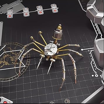 Mechanical Metal DIY 3D Spider Model Insect Brass Puzzle Assembly DIY Gift Craft Hobby for Men for Family and Friends(Mechanical Spider)