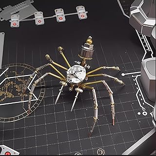 Mechanical Metal DIY 3D Spider Model Insect Brass Puzzle Assembly DIY Gift Craft Hobby for Men for Family and Friends(Mechanical Spider)